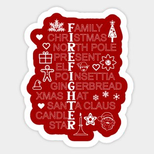 Firefighter Christmas Present - Xmas Gift Sticker